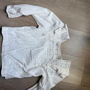 Madewell Ivory Eyelet Lace Top